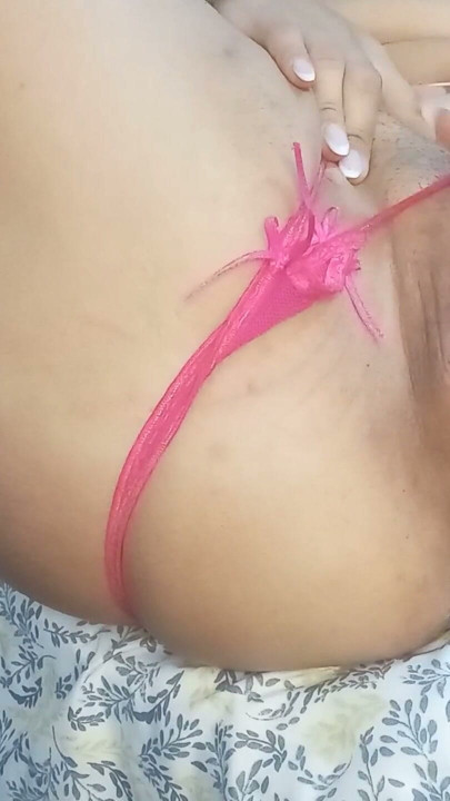 Using my birthday gift and my stepbrother I slide my fingers inside until I cum from my juicy pussy. | Clip 3