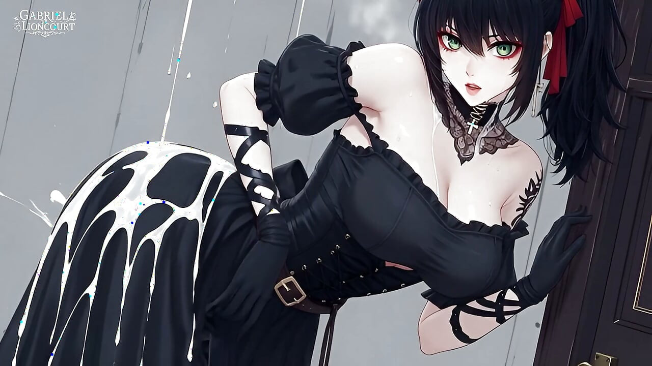 Goth Girl Fan Fucks Rockstar Backstage  - Hentai