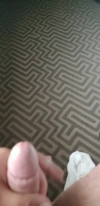 Cumming all over the floor of a hotel