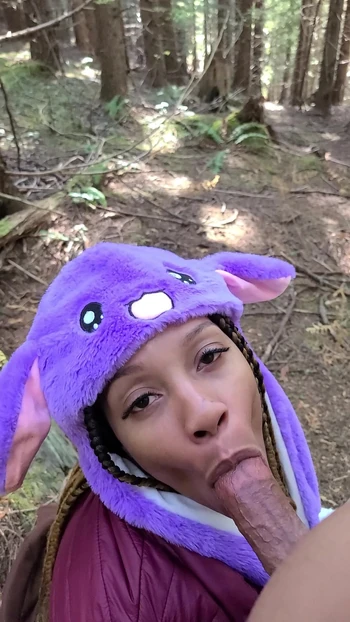 Maddie X sucking cock in the woods