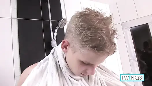 Insatiable boy lover Matthew masturbates in the shower!