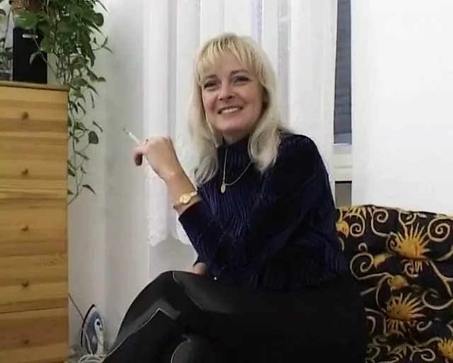 A hot German lady enjoys riding a hard pecker before getting her reward
