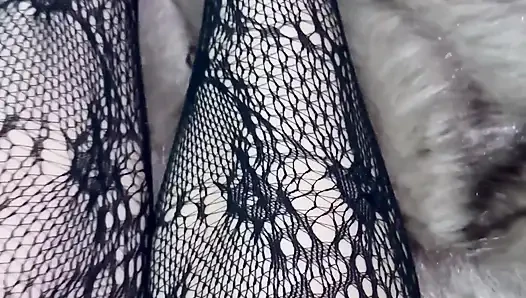 Playing with My Legs in Sexy Stockings and Heels