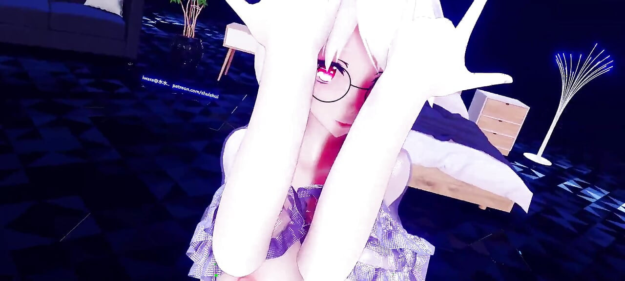 [mmd] 弱音eevee Glasses; Temptation; Black Stockings; Jiggling Big Tits; Exposed Pussy