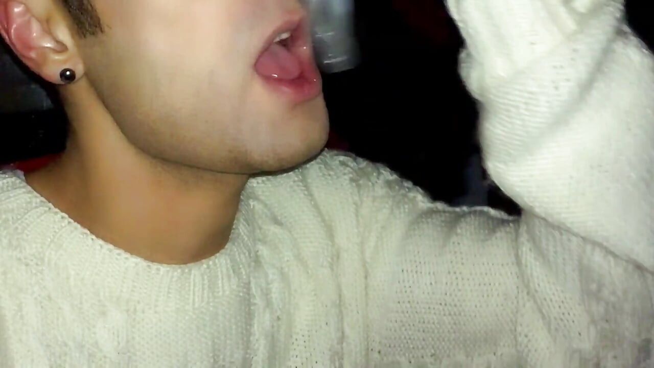 Craziness?! Twink Cum of Used Condom Under a Bridge 1