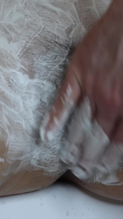 Extreme close-up of hairy pussy shaving! | Clip 2