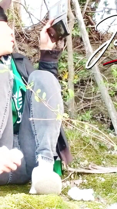 What happens behind the scenes after filming a gay twink’s massive outdoor precum cum ejaculation Cleanup & admiring the scenery | Clip 3