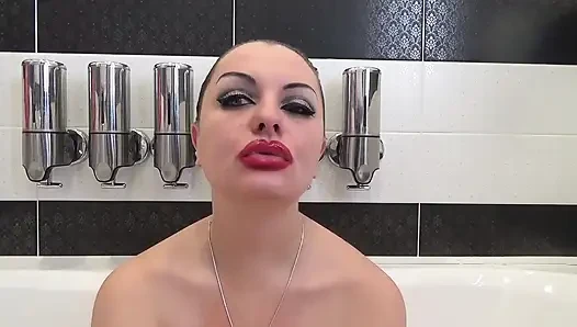Lip smelling, kissing, duck face with huge red lips. tongue fetish and joi! Cum on my huge red lips!
