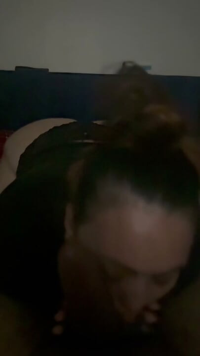 Ruby Exposed Blowjob in Black Thong