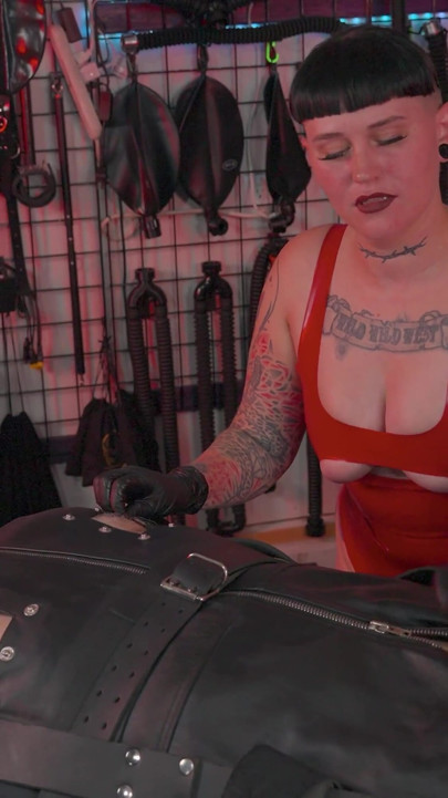 Bondage Sack Sub Gets Sounded by Ms Nacke