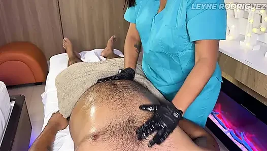 Leyne Rodriguez Real Amateur Latina's First Time Trying Nuru Gel