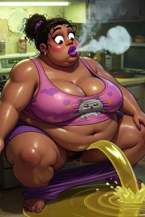 Very Pregnant BBW Smoking While Peeing - Big Belly & Dripping Pussy