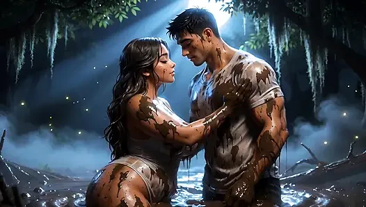 Stepbrother & Stepsister - Midnight Mud Secret (AI generated)