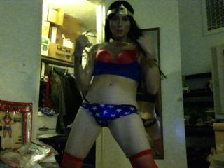 Sexy Wonder Woman Crossdresser Shemale Big White Ass