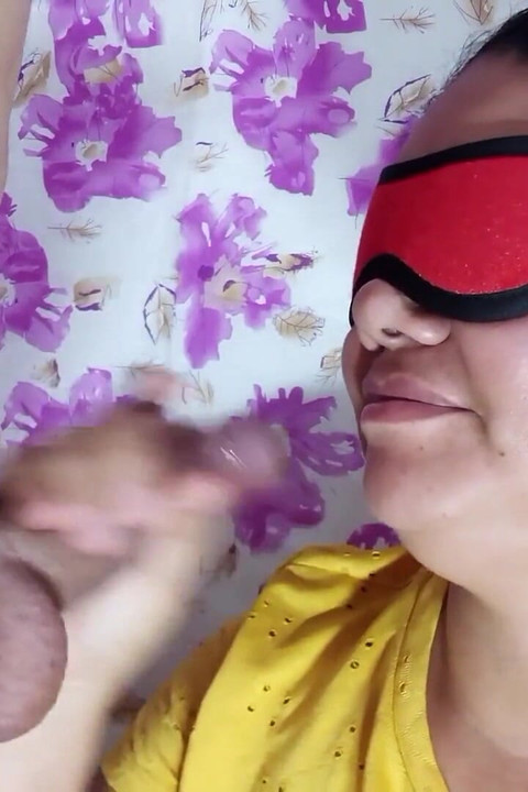 Deep Throat Sucking Wife with Mask