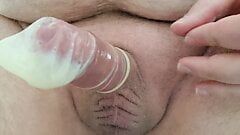 First cumshot after one week - fill the condom