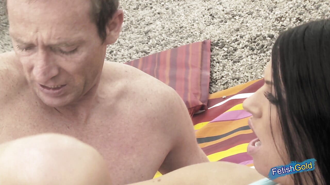Stunning brunette with huge tits gets cum in mouth after outdoor rough fuck with her lover