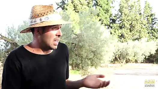 The girl with big melons, fucks next to watermelons!