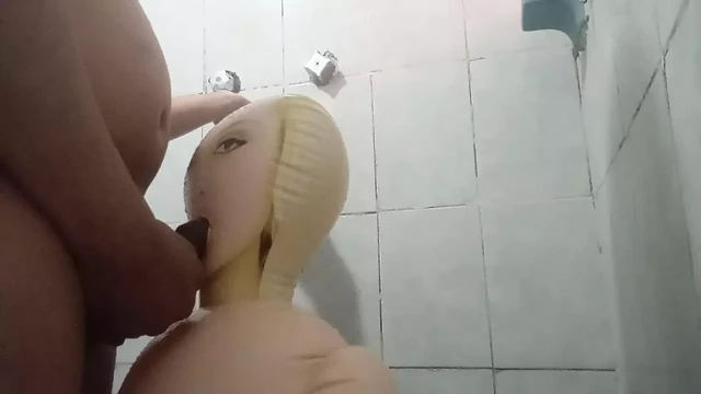 I play with my sex doll in the bathroom