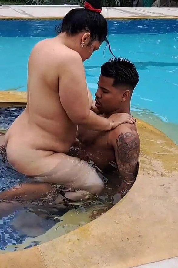 My Stepmom Rides My Cock in the Pool