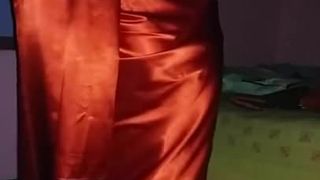 Saree lụa satin