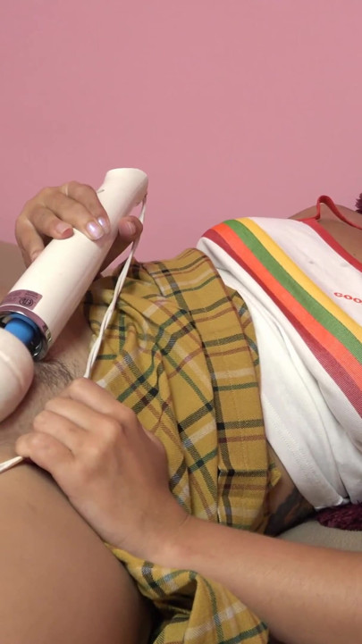 Naughty blonde Red August's having fun with a butt plug