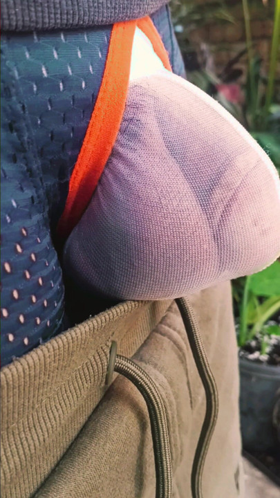 Small circumcised cock in tight see through underwear