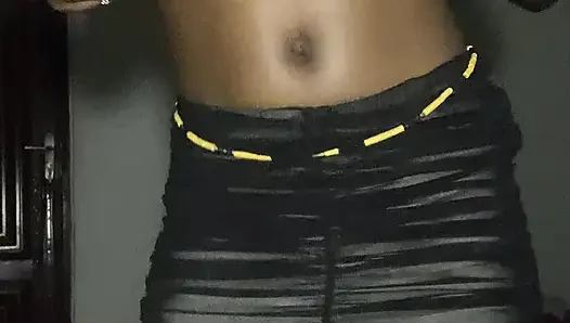 Hot Sexy Dance Ebony Teen Teasing with oily wet Pussy shows  in mini skirt