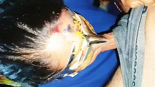 Indian village bhabhi sucking big dick for Cumshot in mouth , best oral sex face fucking deep throat video