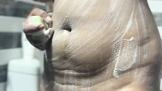 The wife got naked in the bathroom and started taking a bath