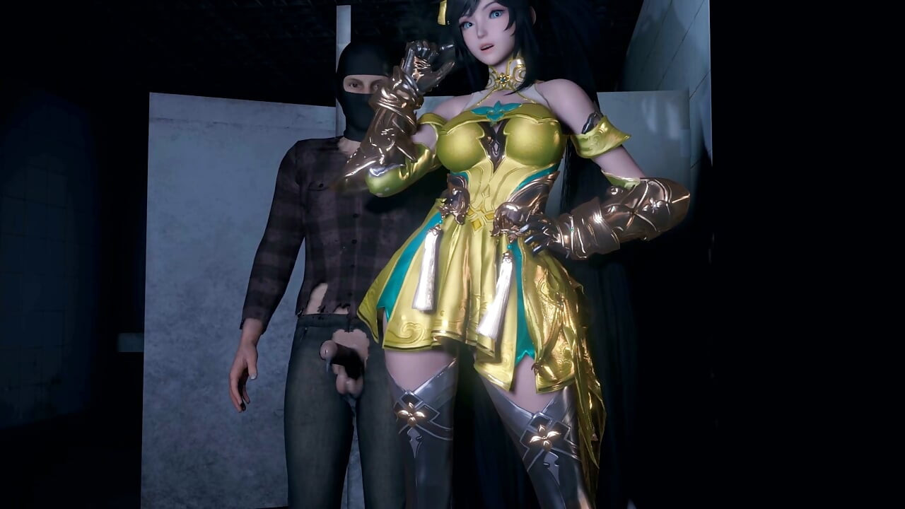 3D Big Boobs Cosplay Slut Cheating with Big Dick in Bathroom
