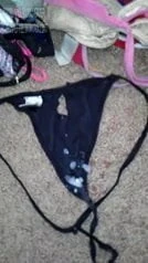 cum on niece's black thong