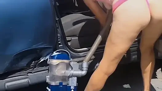 Car Vacuum Dripping Cunt