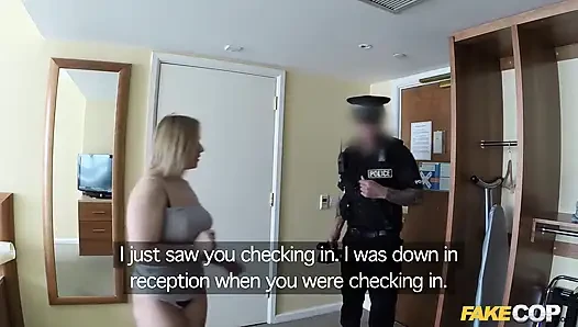 Fake Cop - Curvy Blonde Bounces on Cop's Cock in Hotel