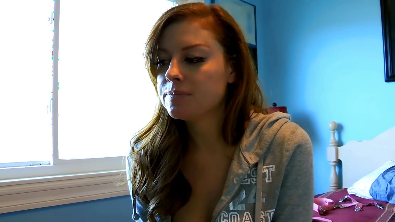 Ball Gag and Thigh High Stockings - Brunette Fingers the Blonde Ass up on the White Leather Couch