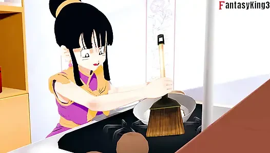 Chichi lavaboya sıkışıyor ve Gohan onu sikiyor - dragonball zex serisi