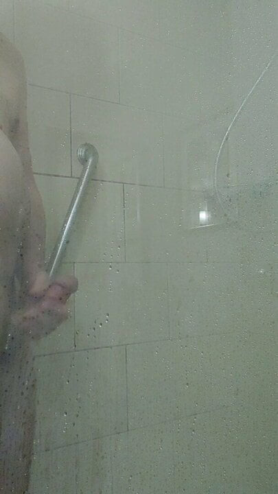 Hotel shower with cum shot