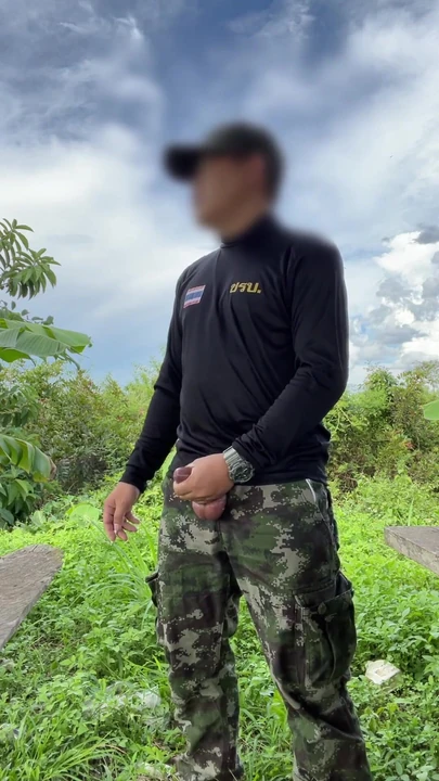 Emotional moment from "A soldier in the army jerk and cum"