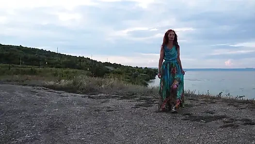 Volga marge in evening