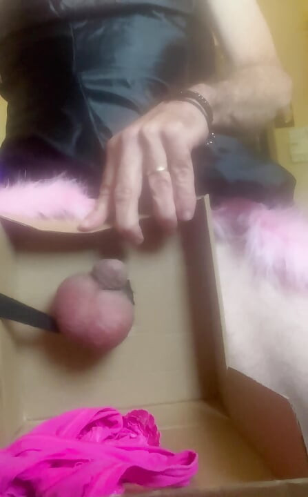 A small gift is presented to you by this silly sissy