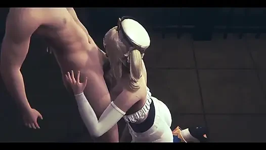 Genshin Impact, хентай - Барбара делает минет и трахается - японское азиатское аниме-порно игры манга