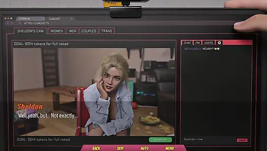 Mom's friend has no other , so she plays with black dildo