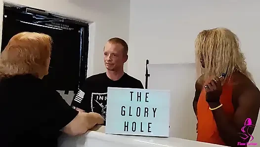 Sissy and Trans Gloryhole Try Out - Nasty Scene with Cumshots Fiona Fortune