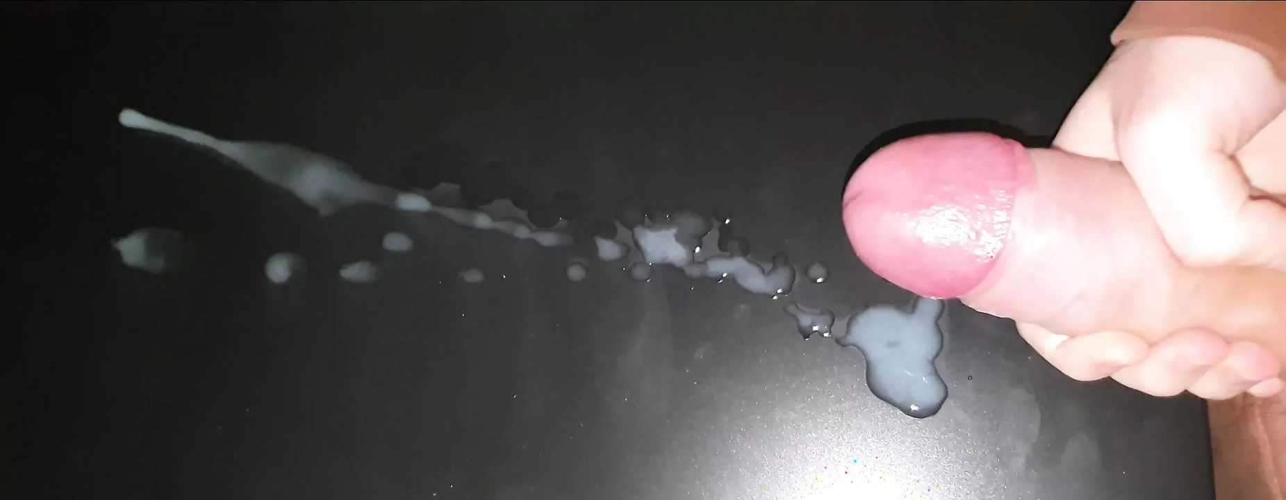 German cum on table after edging session