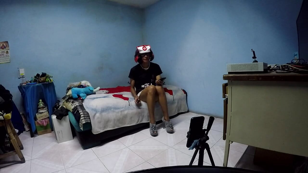 Joselynne Crossdresser In Nurse Cosplay And High Heels Using Buttplug After Dildo In My Ass Part One