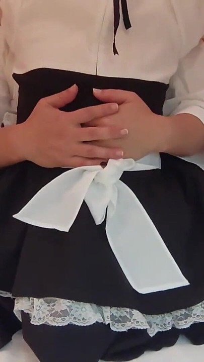 Key moment from "Cute maid's cosplay If you thrust up from below, your pussy will break Amateur photography blowjob"