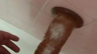 9 inch dildo in my soapy ass