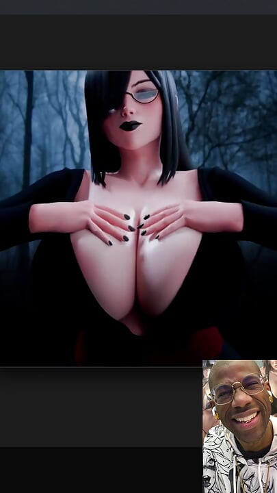 Kont gothic meisje met grote Chonky borsten dat hard moet worden afgezogen