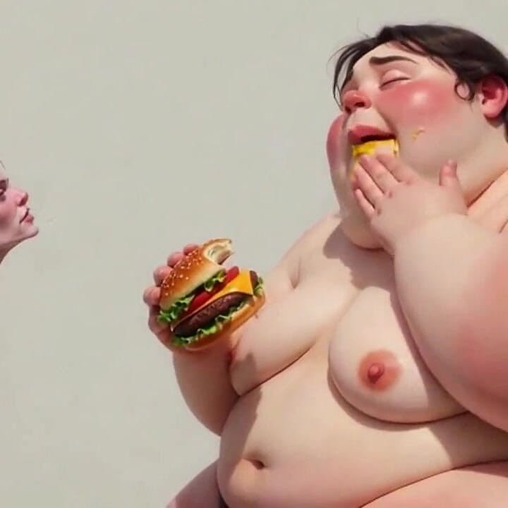 Intense Feeding Session - SSBBW Humiliates and Fattens Thin Girl