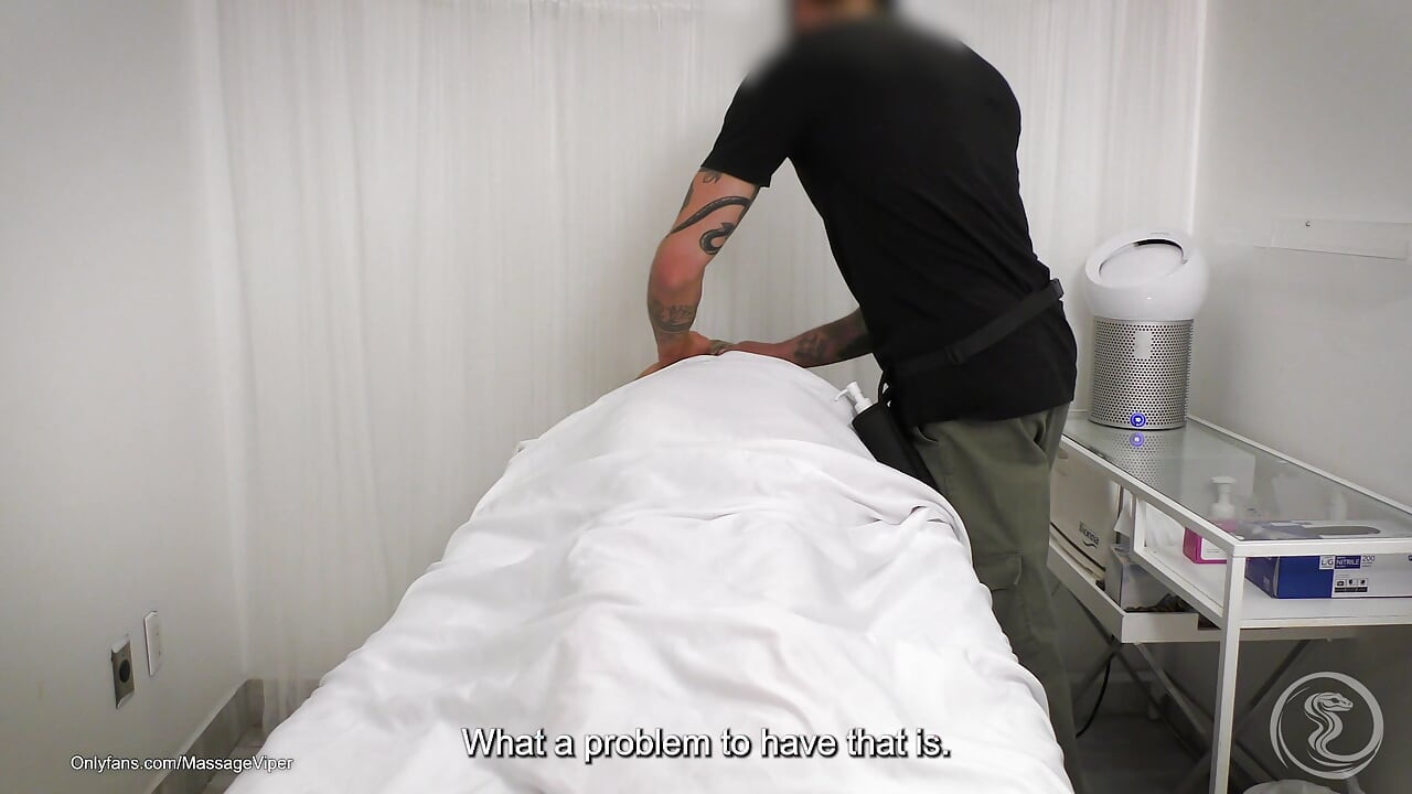 Trophy Wife Tries New Masseur - Bare Tits, Wet Pussy Massage, Blowjob & Body Slide